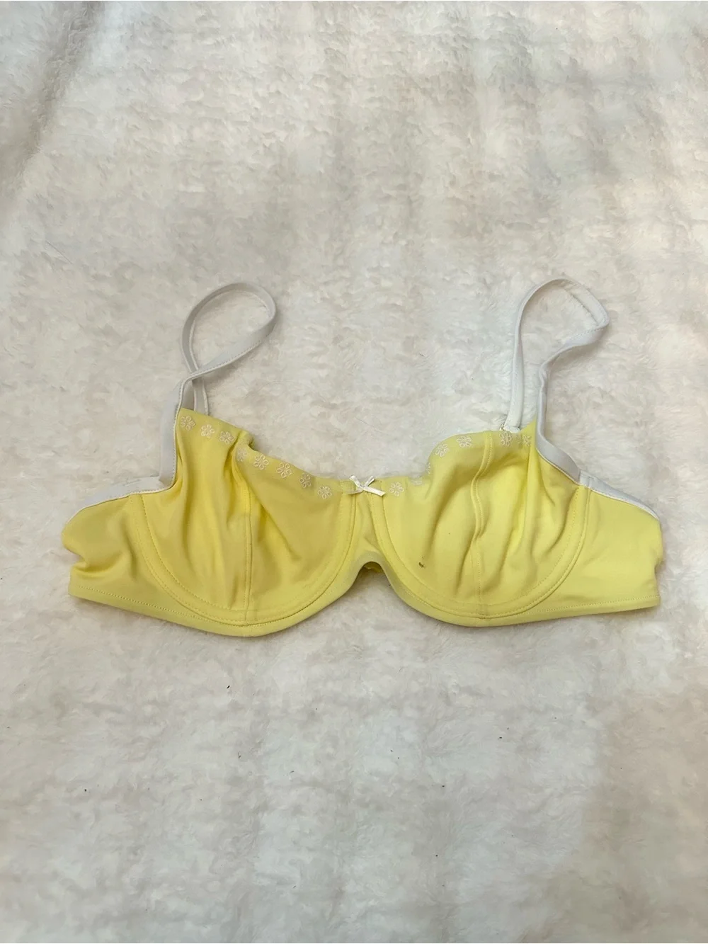 New! Frankie's Bikinis Popcorn Yellow Underwire Bikini Top Medium 39209